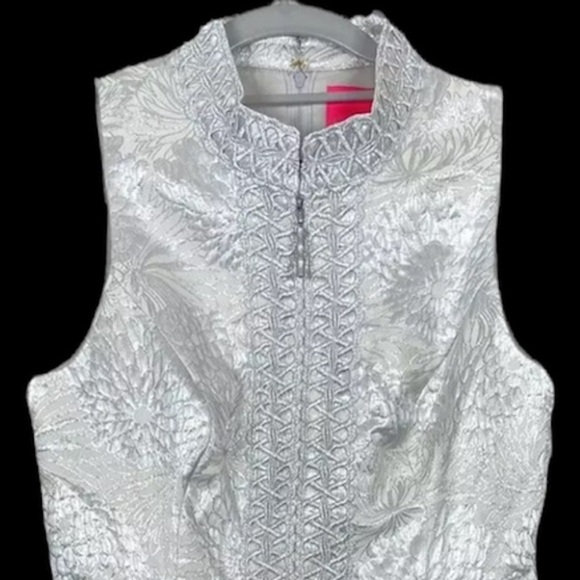 LILLY PULITZER 00 Franci Dress Seaside Grey Full Bloom Brocade NWT - Picture 8 of 16